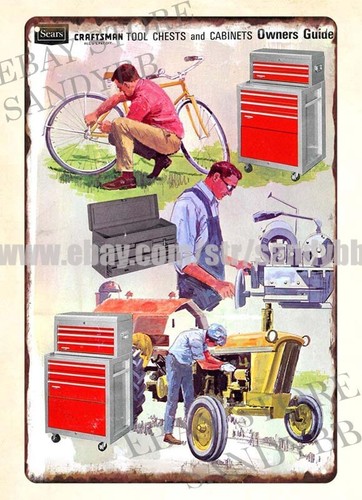 Interior Design Usa - ป้ายโลหะดีบุกสำหรับตกแต่งภายในของ Sears Craftsman Tool Chests and