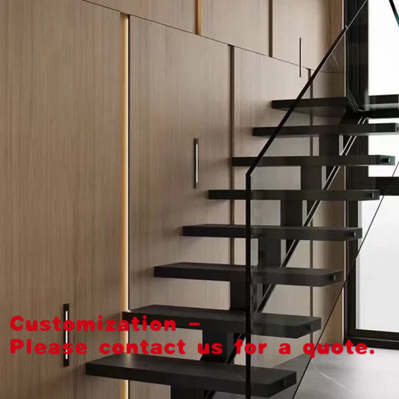 Interior Design Usa - บันไดลอยตัวแบบกำหนดเอง บันไดภายในแบบกำหนดเอง บันไดเหล็กตกแต่งดีไซน์สวยงาม พร้อมไฟ LED บันไดไม้แบบลอยตัว