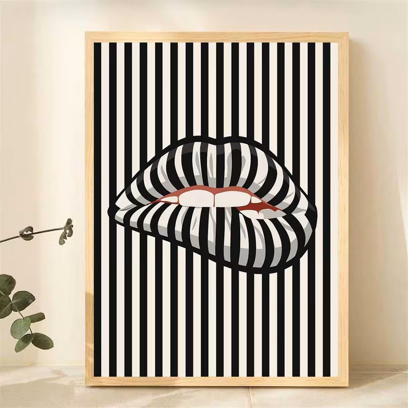โปสเตอร์ผ้าใบลายทางเรียบง่ายแล - Interior Designer บทวิจารณ์และราคา